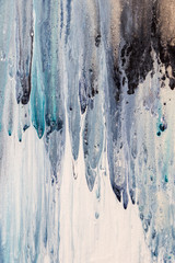 abstract blue acrylic painting on canvas 