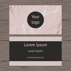 Business card. Background with imitation of rose marble