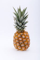 Ripe, fresh pineapple isolated on white background