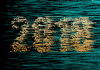 2018 year with speedy line and block shape. Concept of digital year, technology trend, big data, networking, technology upgrade