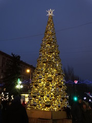 Golden Christmas tree