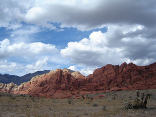 Red Mountains in the Distance in Nevada