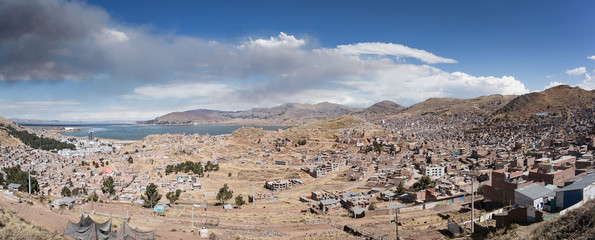 Puno city panoramic view,Peru