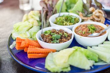 hors d'oeuvres of Northern traditional Thai food - Northern Thai food style