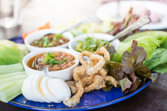 hors d'oeuvres of Northern traditional Thai food - Northern Thai food style