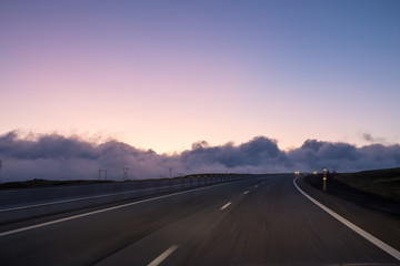 drive to Rejkjavik at dusk