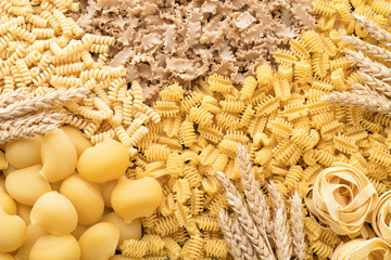 Dry Raw Macaroni Texture Background