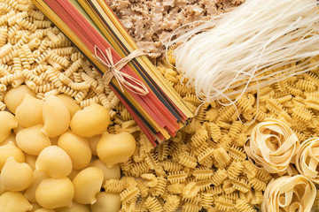 Dry Raw Macaroni Texture Background