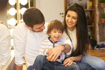 A young family from Central Asia