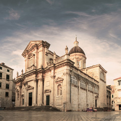 Fototapeta na wymiar Cathedral of the Assumption of the Virgin Mary. Dubrovnik. Croatia.