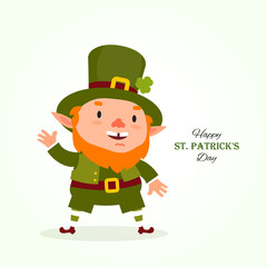 St.Patrick 's Day. Leprechaun , Traditional national character of Irish folklore. Festive collection. Isolated on white background.