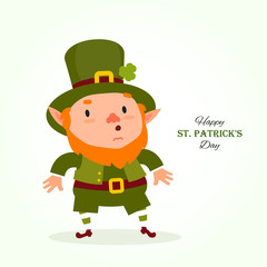 St.Patrick 's Day. Leprechaun , Traditional national character of Irish folklore. Festive collection. Isolated on white background.