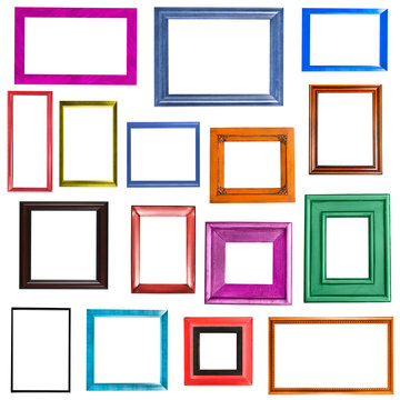 Multi-colored picture frames collection