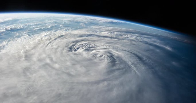 Hurricane as seen from space. (Elements furnished by NASA)