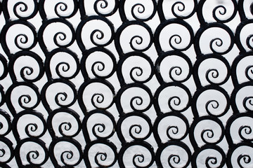 Geometric background circles and swirls of the metal structure