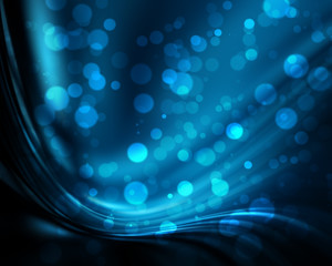 snowflakes and stars descending on background