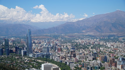Fototapeta na wymiar Skyline of Santiago de Chile