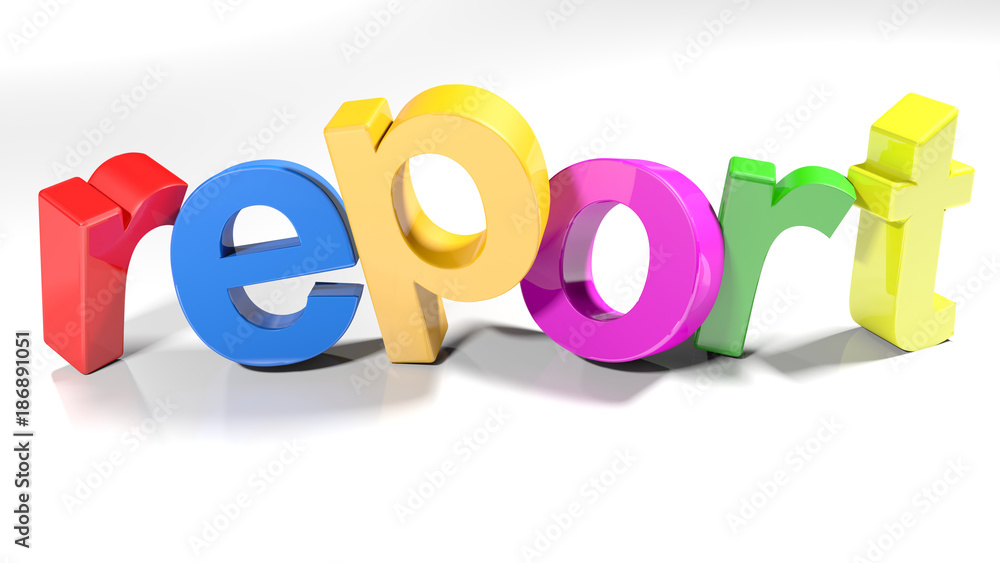 Poster colorful report write - 3d rendering