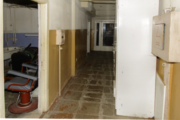 The legacy of the times of the Soviet Union. The room of an operating hairdresser in our time. Ukraine, December 2017