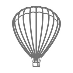 Hot air balloon with ribbon. Travel time. Vector illustration