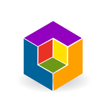Abstract colorful cube icon