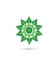 Green color flower icon