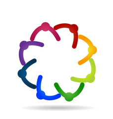 Fototapeta premium People using teamwork to achieve their goals, icon
