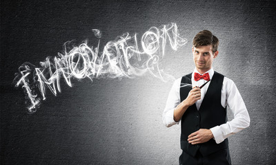 Conceptual image of young businessman.