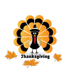 Happy thanksgiving turkey card icon