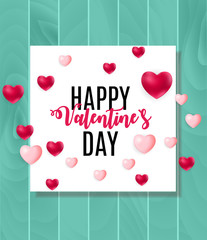Happy Valentine`s Day Card with Heart. Vector Illustration