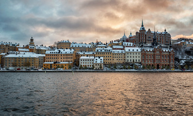 Stockholm city on a winter afternoon.