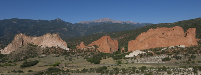 Garden of the Gods, Pikes Peak Aerial