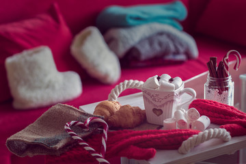  winter still life in the home interior living room
