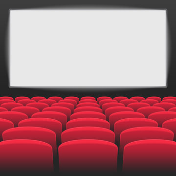 Interior of cinema movie theatre.