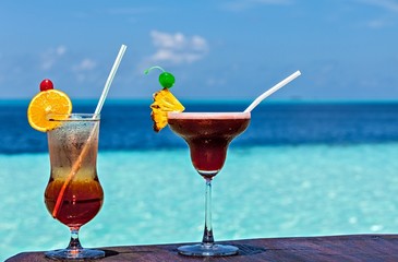 Glasses of the soft drink