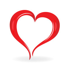 Heart love. Valentines symbol logo