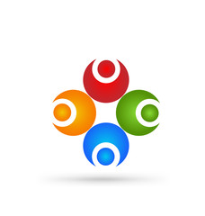 Group of 4 people in a team icon