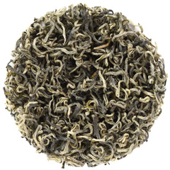 Yunnan Dong Ting Bi Luo Chun White tea in round shape isolated