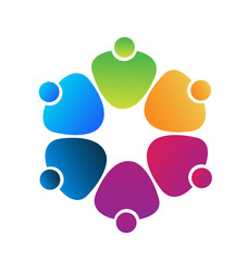 Teamwork heart friends icon