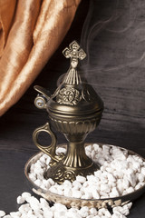 Greek Ortodox church incense in Athonite style. In the tradition of Mt. Athos (The Holy Mountain),...