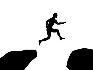 Skipping a gap vector illustration