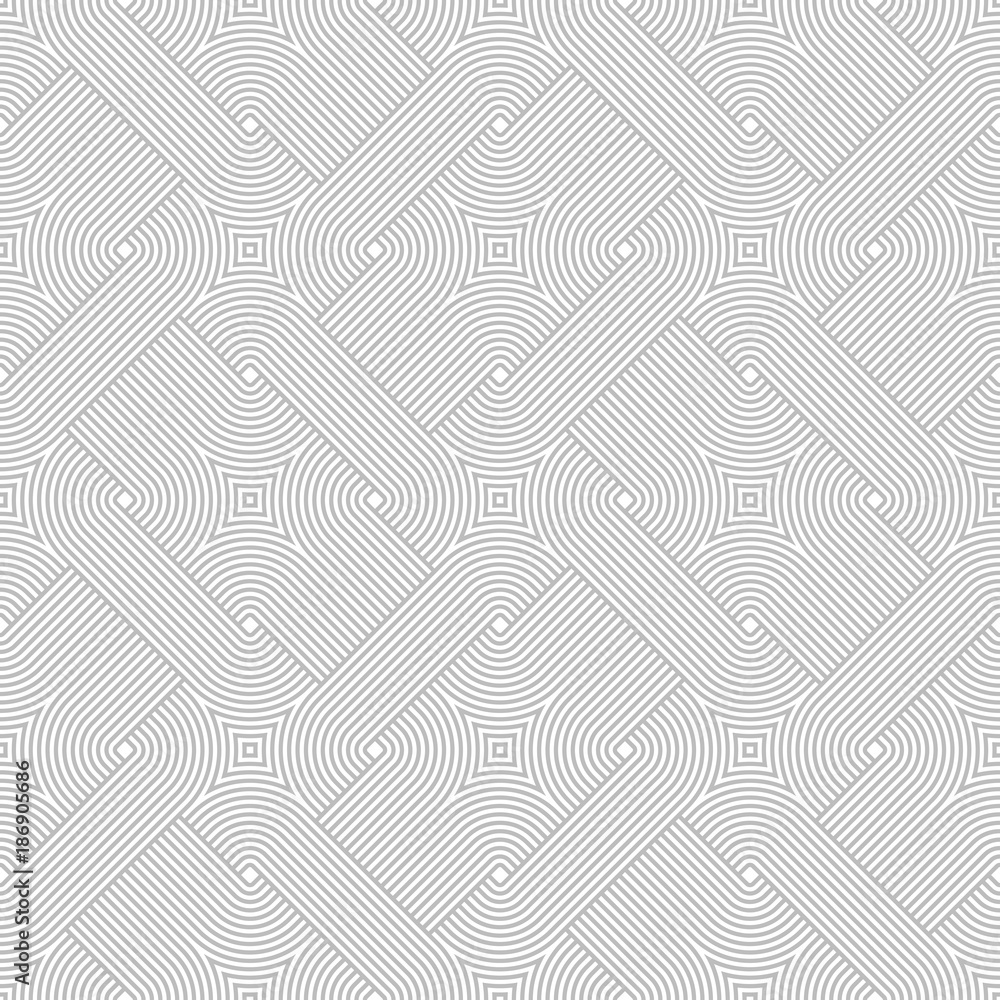 Poster Vector geometric pattern. Seamless braided linear pattern.