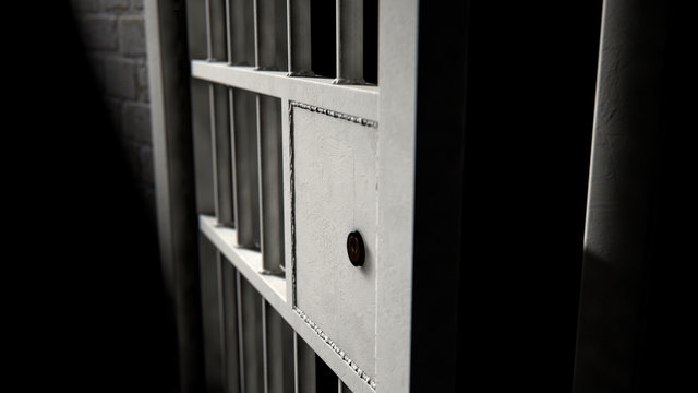 Jail Cell Door And Welded Iron Bars