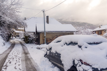 Car buried under the snow