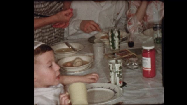 1956 Matzo Ball soup served at Passover Seder