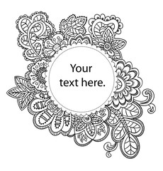 Ornate frame in the doodle style.