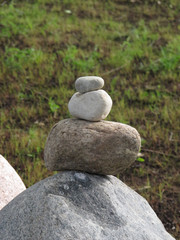 Fototapeta na wymiar Balanced Stones in Nature Place Latvia 2014