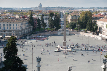 City View in Street of Rome with Old Historical Buildings Architecture and Art Rome Italy 2013
