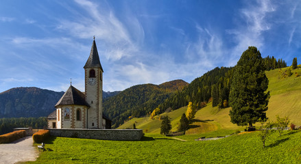 Small rural church, Dolomites, Italy