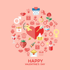 Digital vector february happy valentine's day